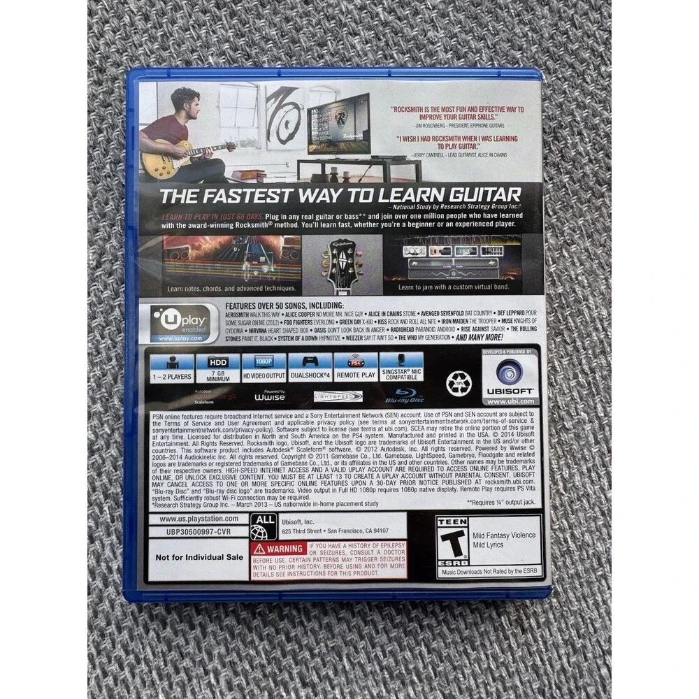 Rocksmith All-New 2014 Edition Sony PlayStation 4 PS4